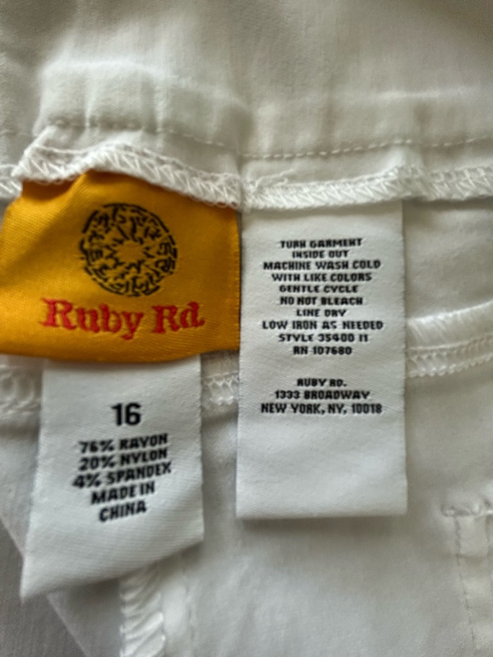 Ruby Rd. Size 16 white pants - Picture 4 of 7
